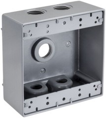 Southwire WB2575, 3/4″ Hub, 2-Gang, Gray, Aluminum, Weatherproof Box, 1 pc