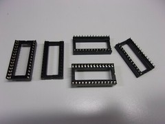 5 Pack Lot DIP28 Wide DIP IC Sockets 28 Pins 2 Rows 14 Pins Each Sides Circuit