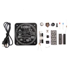 DIY DS1302 DC5V Rotating LED Electronic Digital Clock Learning Board With Shell