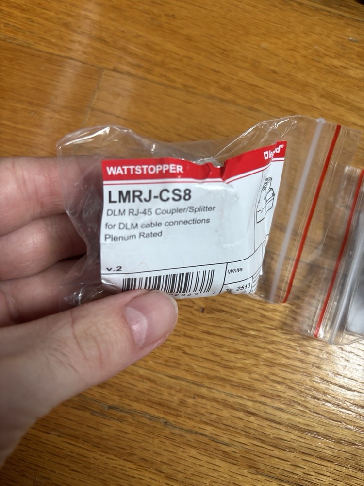 Lot Of 3 Wattstopper LMRJ-CS8 V.2 DLM RJ-45 Coupler/Splitter – New In Package