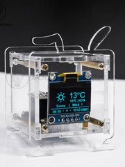 DIY ESP8266 Mini Weather Forecast Electronic Clock Kit 0.96″ OLED Display+Shell