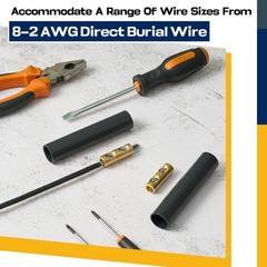 Underground Wire Splice Kit – 2 Sets for Direct Burial UF Wire, 600V Rated, Conn