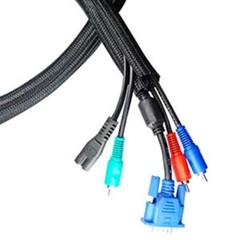 5x 50FT 1″ Self Closing Cable Sleeve Sock Wrap Braided Flexible Organizer Black