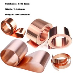 Copper Strip Plates 99.9% Copper Sheet Thickness 0.01mm-1mm Copper Foil Flat Tape