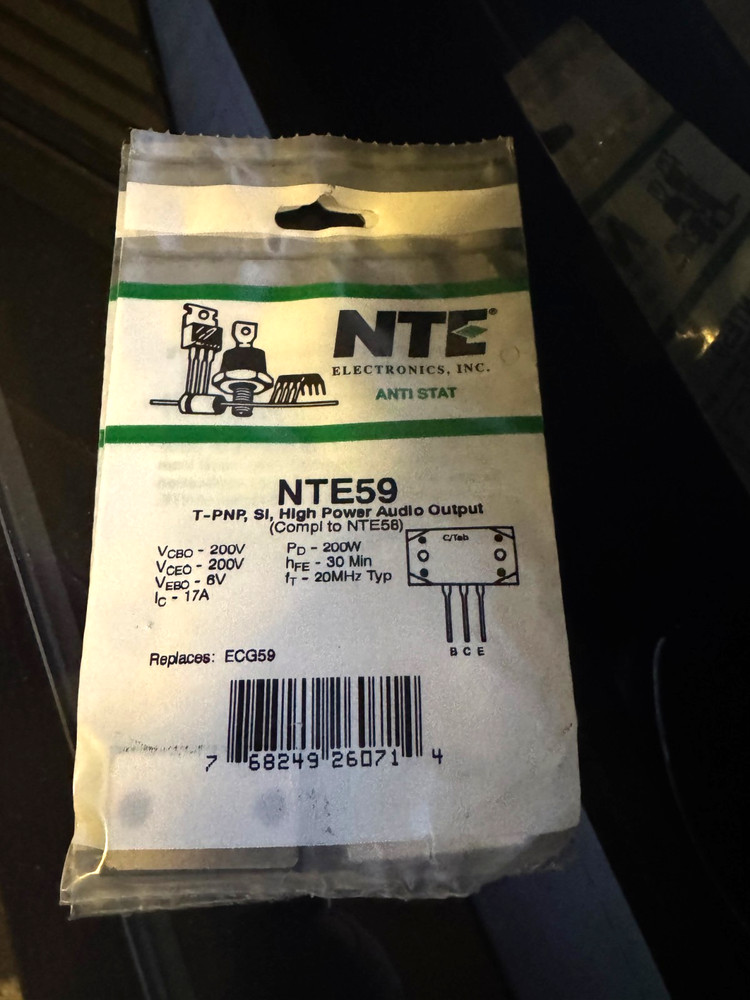 TRANSISTOR NTE59- TRANSISTOR ECG59 1 PCS