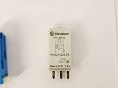 Finder 97.01 Relay Socket w/ 99.02.9.024.99 LED, 46.61.9.024.0040 24VDC Relay