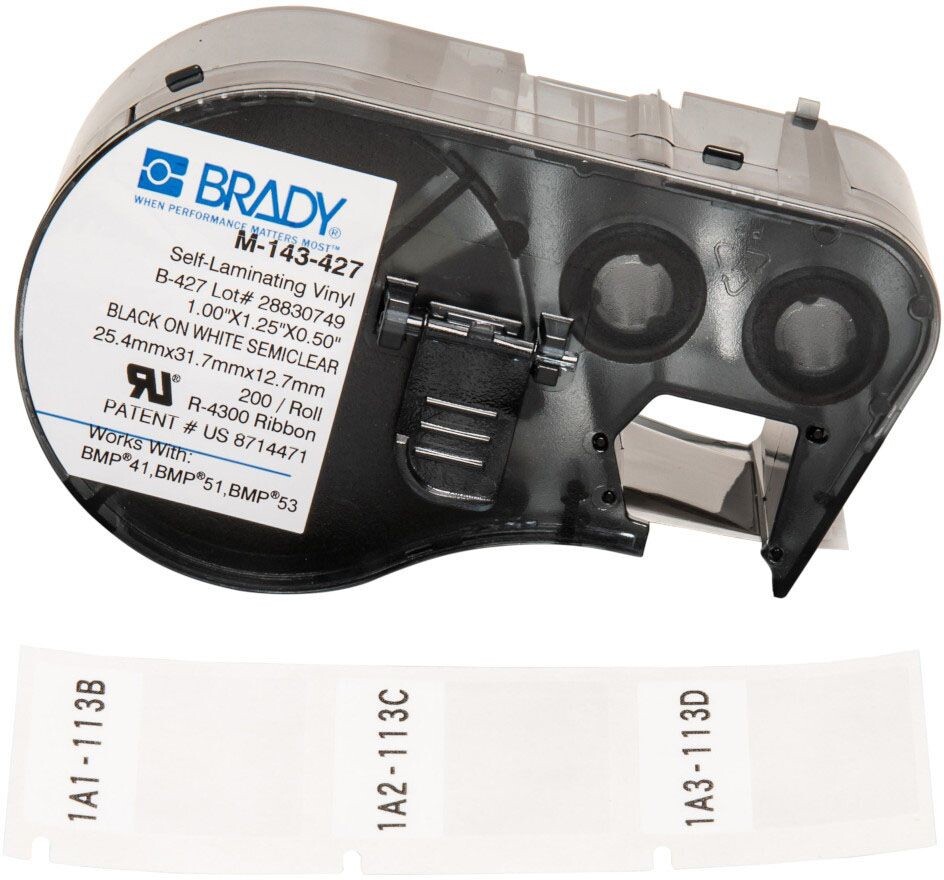 Brady M-143-427, 1″ x 1.25″, 10 to 4 AWG, Black/White, Printer Label, 1pc