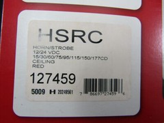 WHEELOCK COOPER NOTIFICATION HSRC 12/24VDC RED CEILING HORN/STROBE – NEW IN BOX