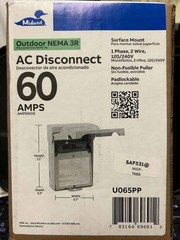 783164696912-1Phase 2 wire 120/240V MIDWEST 60A Outdoor NEMA 3R AC DisconnectS2