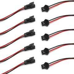 JST SM 2 Pin 2Pack Plug Male Female 20cm EL Wire Cable Cord Connector 2.54mm