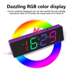 5V DIY Electronic Clock Kit LED Digital RGB Clock Time Temperature Date Display