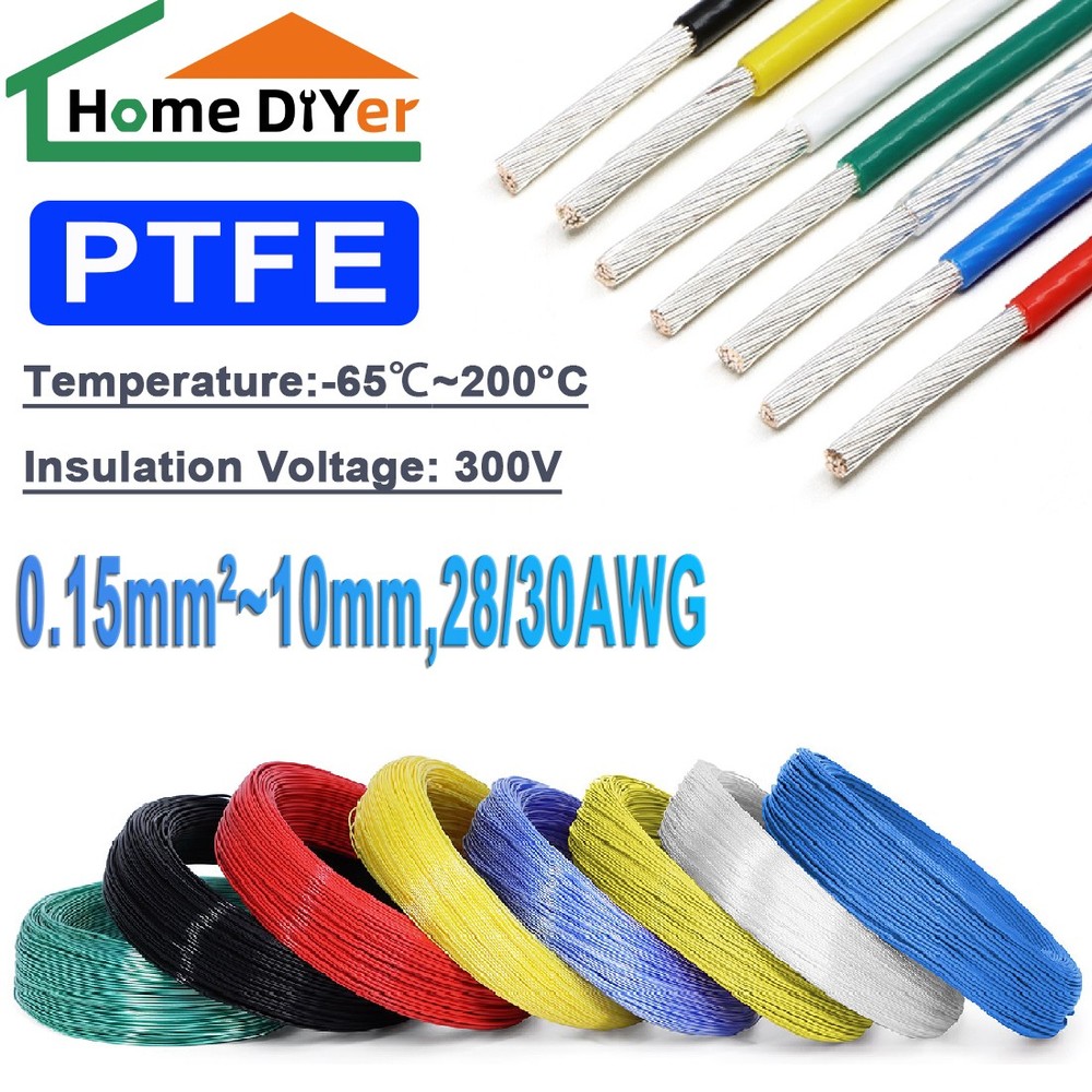 PTFE Cable Silver Plated Copper Stranded Wire Electrical Wire Audio 7/9/11~30AWG