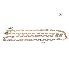 1/4 12′ G70 Truck Drag Chain J-Hooks V-Chain Flatbed Truck