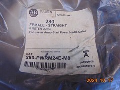ALLEN BRADLEY 280-PWRM24E-M8 POWER MEDIA CABLE FEMALE STRAIGHT 8M LONG