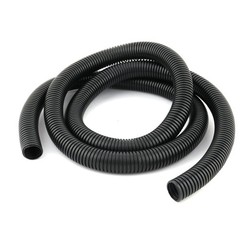 2 M 24×28 mm PVC Flexible Corrugated Conduit Tube for Garden,Office Black