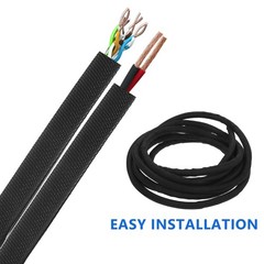 Pet Proof Black Cord Protector Sleeve Made with Durable Polyester Material