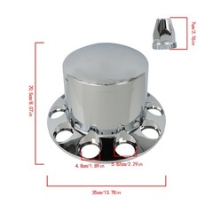 33mm Nut Covers Plastic Chrome Rear Wheel Axle Hub Cover Kit Semi ABS Set of 4