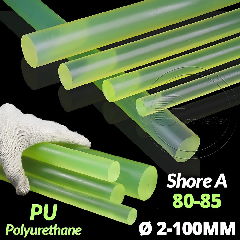 PU Polyurethane Solid Round Rod Bar Stick Ø 2-100mm Shore A 80-85 Elastic Buffer