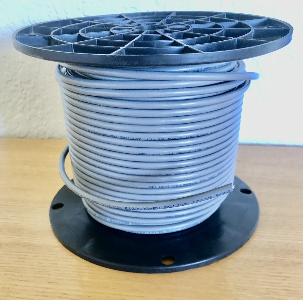 10ft – 22awg/4c 4 conductor Double-Shield Stranded Wire Cable – Gray – NEW