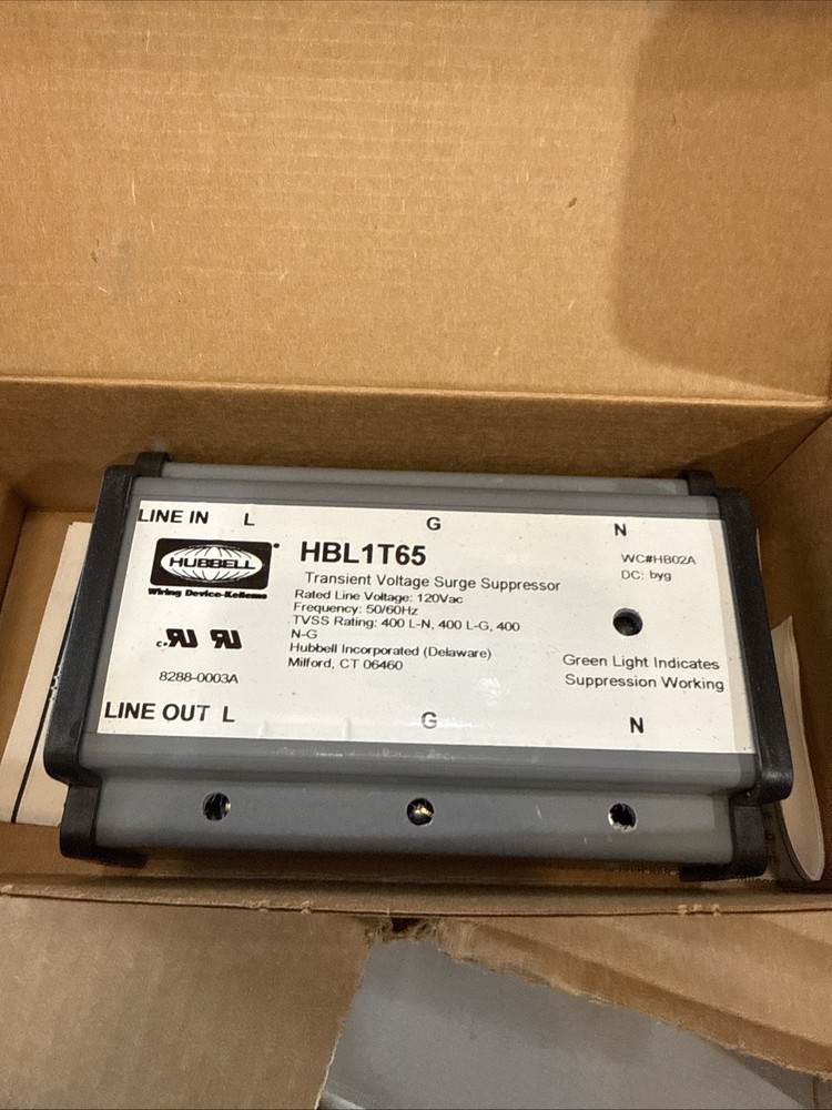 1 New HUBBELL HBL1T65 / HBL1T65 Nos Transient Voltage Surge Suppressor