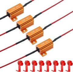 4Pcs LED Load Resistors 25W 6 ohm for Fix LED Bulb Hyper Flash/Error Code, T