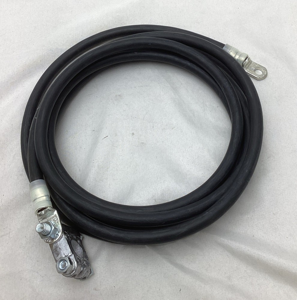 4 Gauge AWG Copper 12 Ft Battery Cable 3/8” Lug w/clamp- Boat,Car,Truck,RV,Solar
