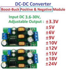 1/2PCS 20W +- 5-24V Positive & Negative Dual Output Power Boost-Buck Converter