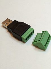 USB Male Breakout Board, Terminal Block Type A Connector Ship free from CA