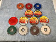 Scotch 35 Vinyl Color Coding Electrical Tape, 3/4 in wide 7 Rolls mostly full