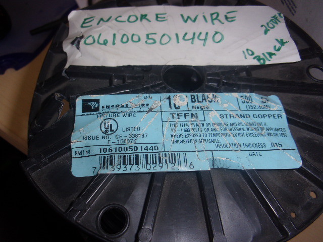 ENCORE WIRE 106100501440 THHN BLACK STRAND EST 200 FT )