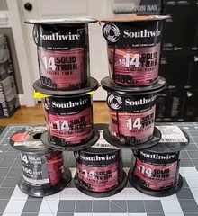 [1] Southwire THHN 14 Gauge Solid Wire, 100′ per Roll, Red