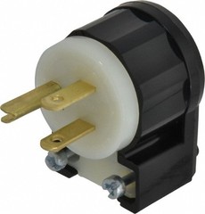 Leviton 125 VAC, 15 Amp, 5-15P NEMA, Angled, Self Grounding, Industrial Grade…