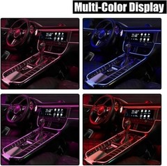 USB Car Neon LED Strip Lights with Sewing Edge, 16FT 5V Interior D Color: Pink
