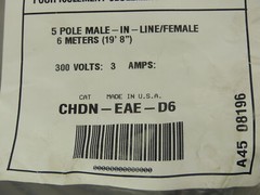 COOPER CROUSE-HINDS CHDN-EAE-D6 3 PK – 6 Meter 5 Pole Male In-Line/Female Cable