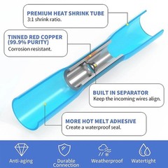 Heat Shrink Butt Splice Seal Crimp Terminals Insulated Wire Connectors 16-14AWG