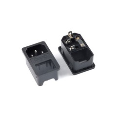 IEC Power Socket Connector AC 250V 10A Male Female Plug Jack 3 Pin PCB Panel