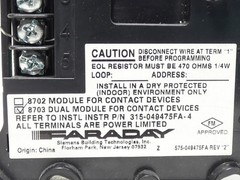 Siemens Faraday 8703 500-033360FA Dual-Input Interface Module Fire Alarm – NE…