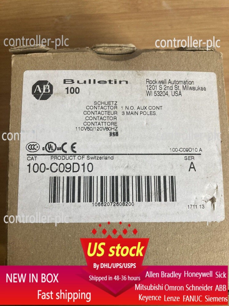 ALLEN-BRADLEY 100-C09D10 IEC CONTACTOR 9 AMP 120VAC NEW IN BOX
