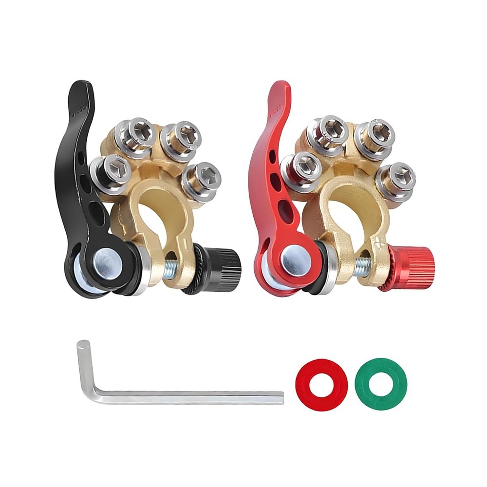 Car Battery Terminal Connectors 4 Way Quick Release Positive Negative