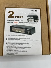 ConnectPRO UD-12+ 2 Port USB DVI KVM Switch DDM w/ Cables New Open Box