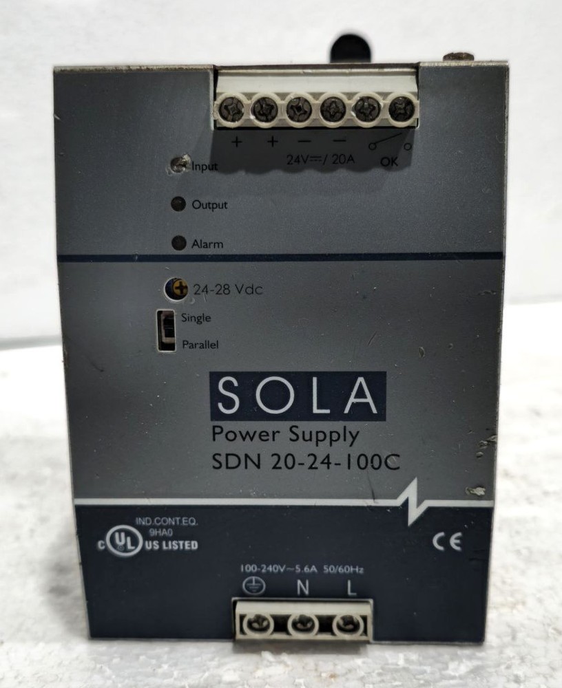 SOLA EMERSON SDN 20-24-100C POWER SUPPLY IN 100-240VAC/DC OUT 24-28 VDC 20A-0.2A