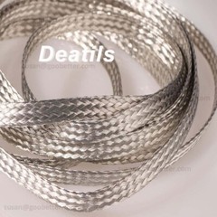 Braided Fabric Cable Flat Tinned Copper Metal Shielding Braided Sleeve Wire