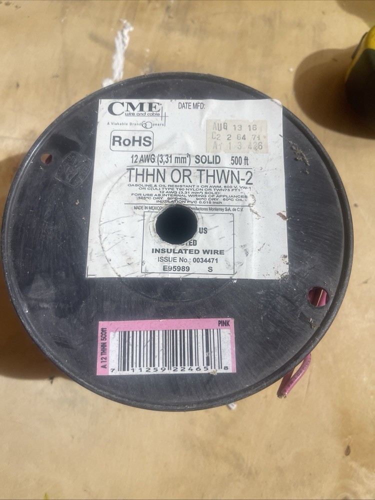 CME 3, 31 MM2 Solid approxima325Roll THHN/THWN Type T90 UL Listed purple CMC 12