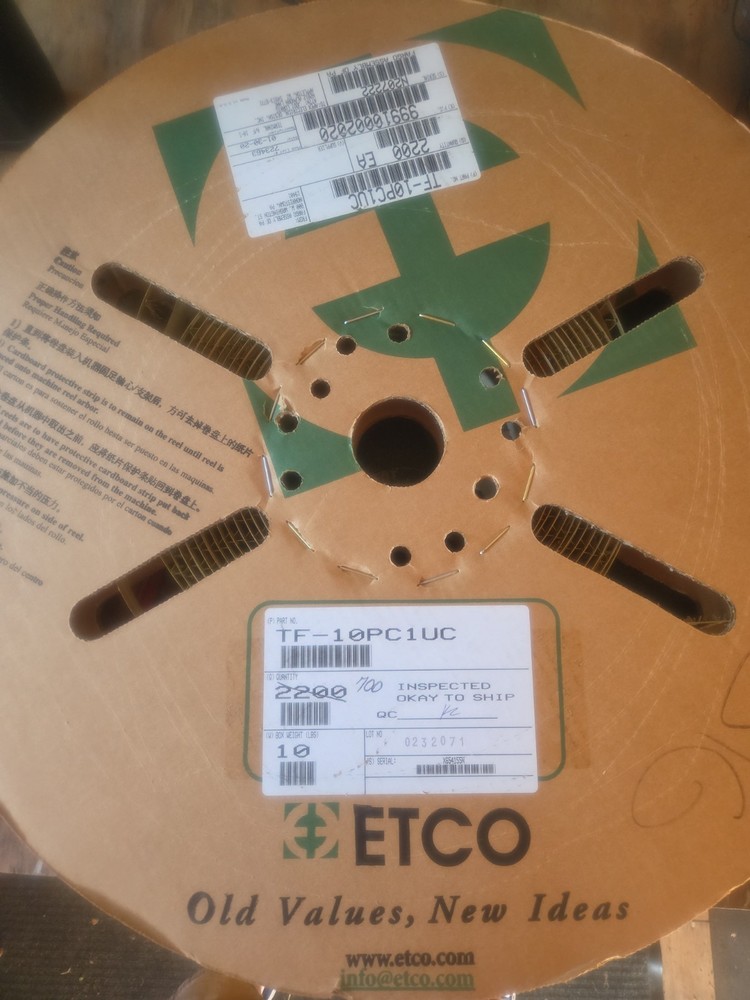 Reel Of Fargo Terminals Part Number TF-10PC1UC, Qtty Of 700 Terminals