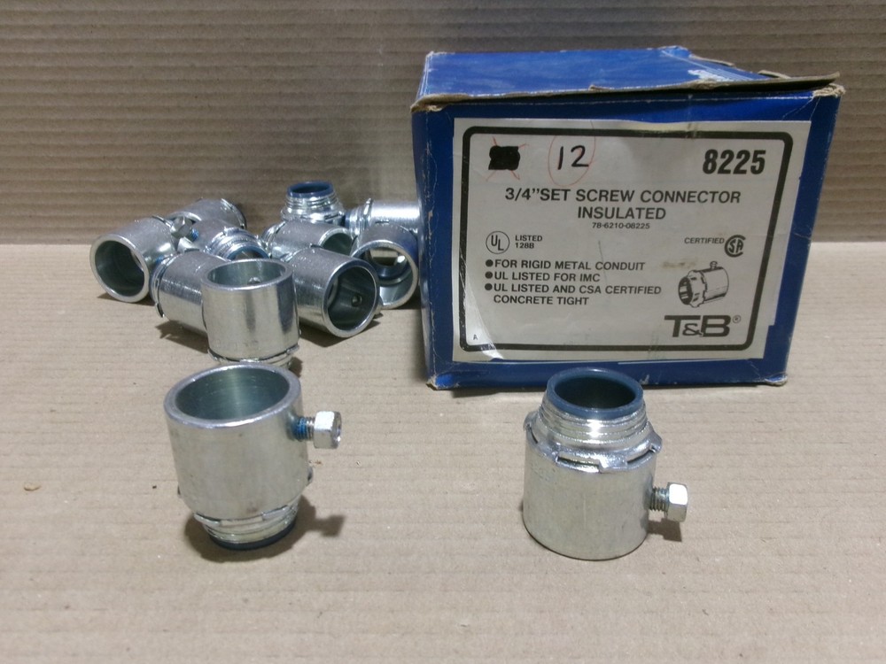 Thomas & Betts 8225 Box of 12 3/4″ Set Screw Connector Insulated AK