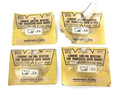 Lot Of 4 New WORKMAN WT33 CURRENT LIMITING RESISTORS – Transistor Auto Radios