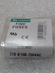 Littelfuse 218 4/10A 250VAC Glass Cartridge Fuse Slow Blow Time Delay Pack of 5