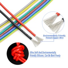 UL3135 Flexible Soft Silicone Wire Cable 10~30AWG Tinned Copper-All Colours/Size
