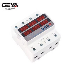 GEYA 3Phase 63A Over Under Voltage Current Protection Relay Protector AC220/380V