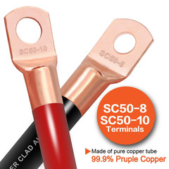 1/0 Gauge Wire(20ft Each – Red/Black) Copper Clad Black/Red – 20ft